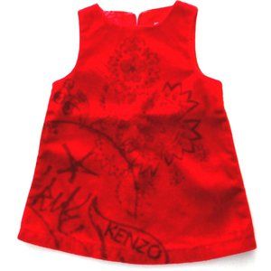 BABY KENZO Dress for little Kids, 3M, logo, red velvet, new, extra cute